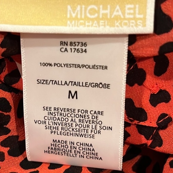 🆕 Michael Kors Women’s Animal Print Sheer Swimsuit Cover Up Sea Coral Size M - Picture 5 of 10